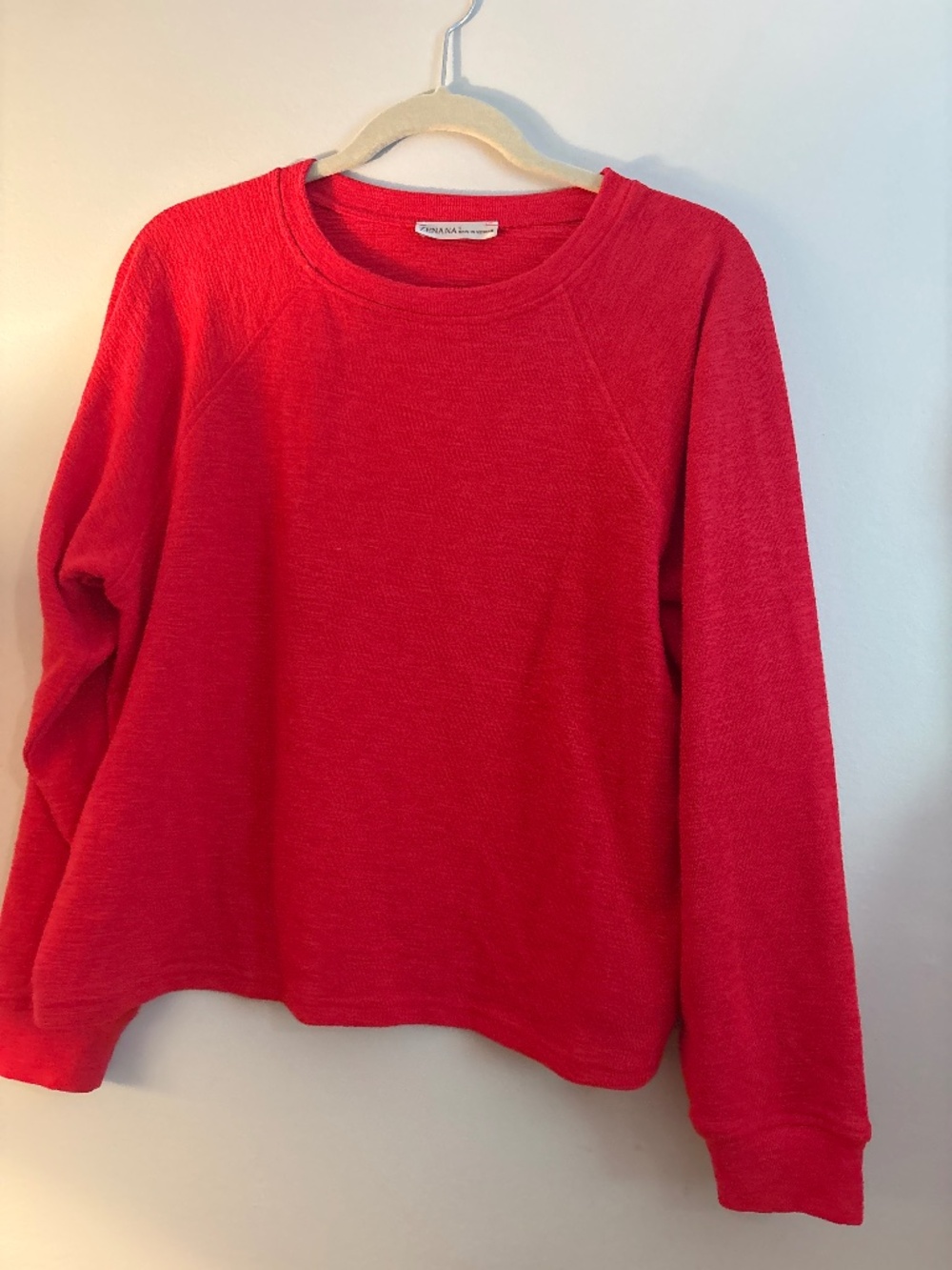 Zenana red long sleeve shirt small